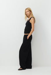 Cozy Sweatfleece Boyfriend Barrel Sweatpant - BLACK