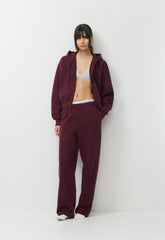 Cozy Sweatfleece Boyfriend Barrel Sweatpant - GALA PLUM