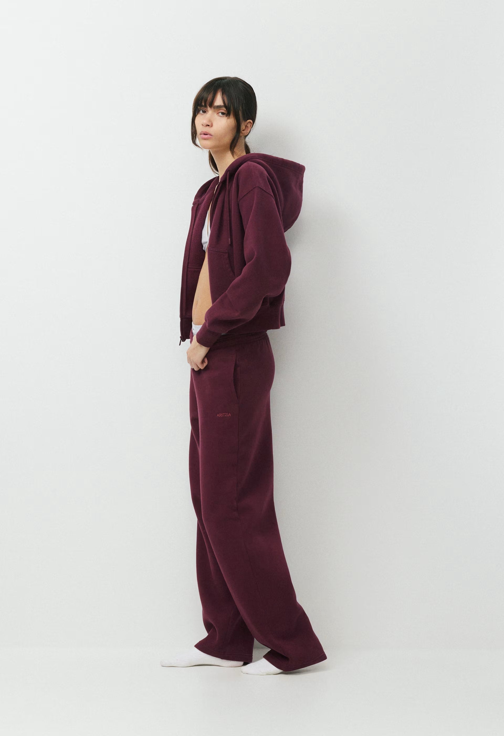 Cozy Sweatfleece Boyfriend Barrel Sweatpant - GALA PLUM