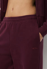 Cozy Sweatfleece Boyfriend Barrel Sweatpant - GALA PLUM