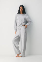 Cozy Sweatfleece Boyfriend Barrel Sweatpant - HEATHER CHROME