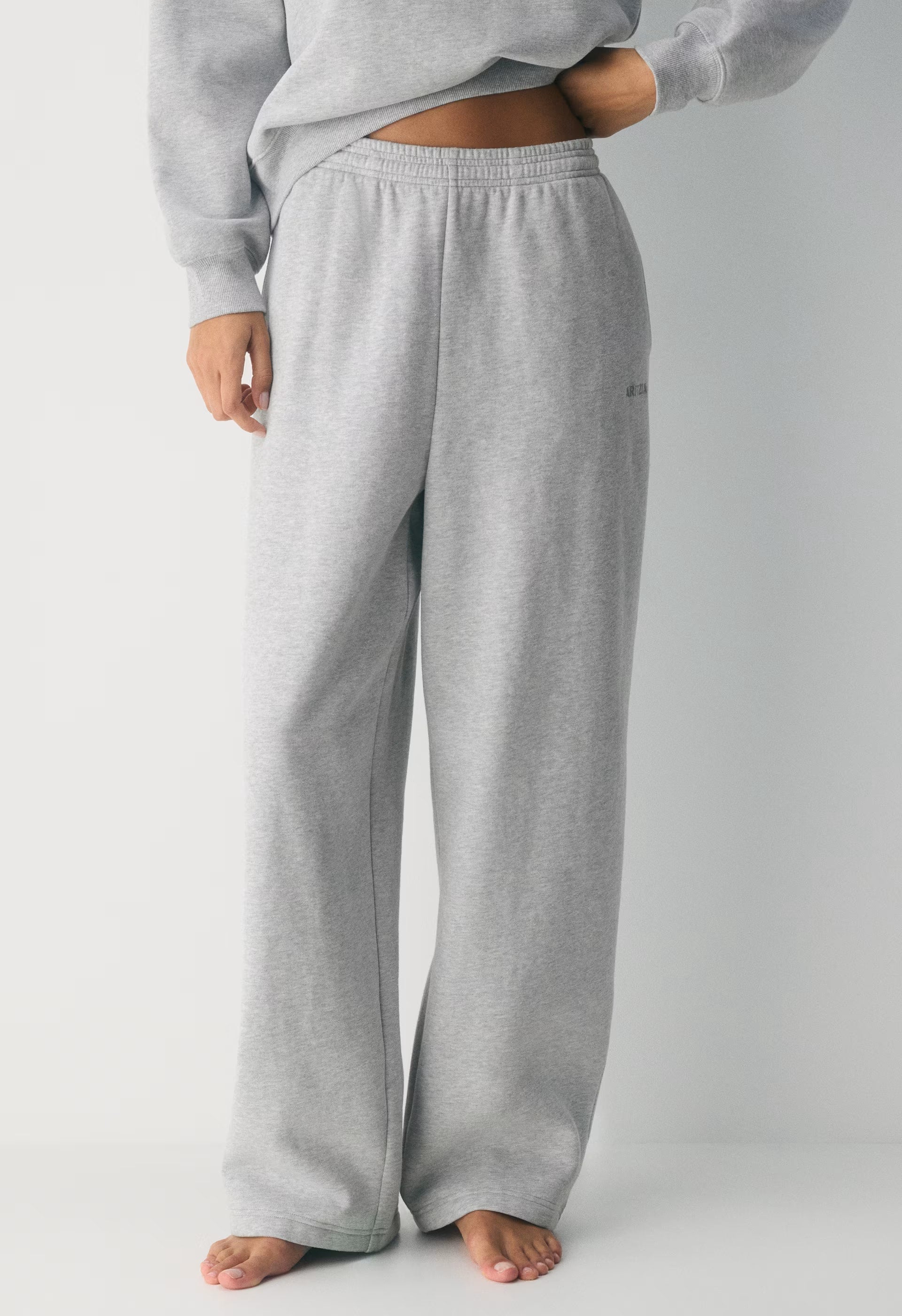 Cozy Sweatfleece Boyfriend Barrel Sweatpant - HEATHER CHROME