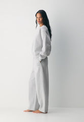 Cozy Sweatfleece Boyfriend Barrel Sweatpant - HEATHER CHROME