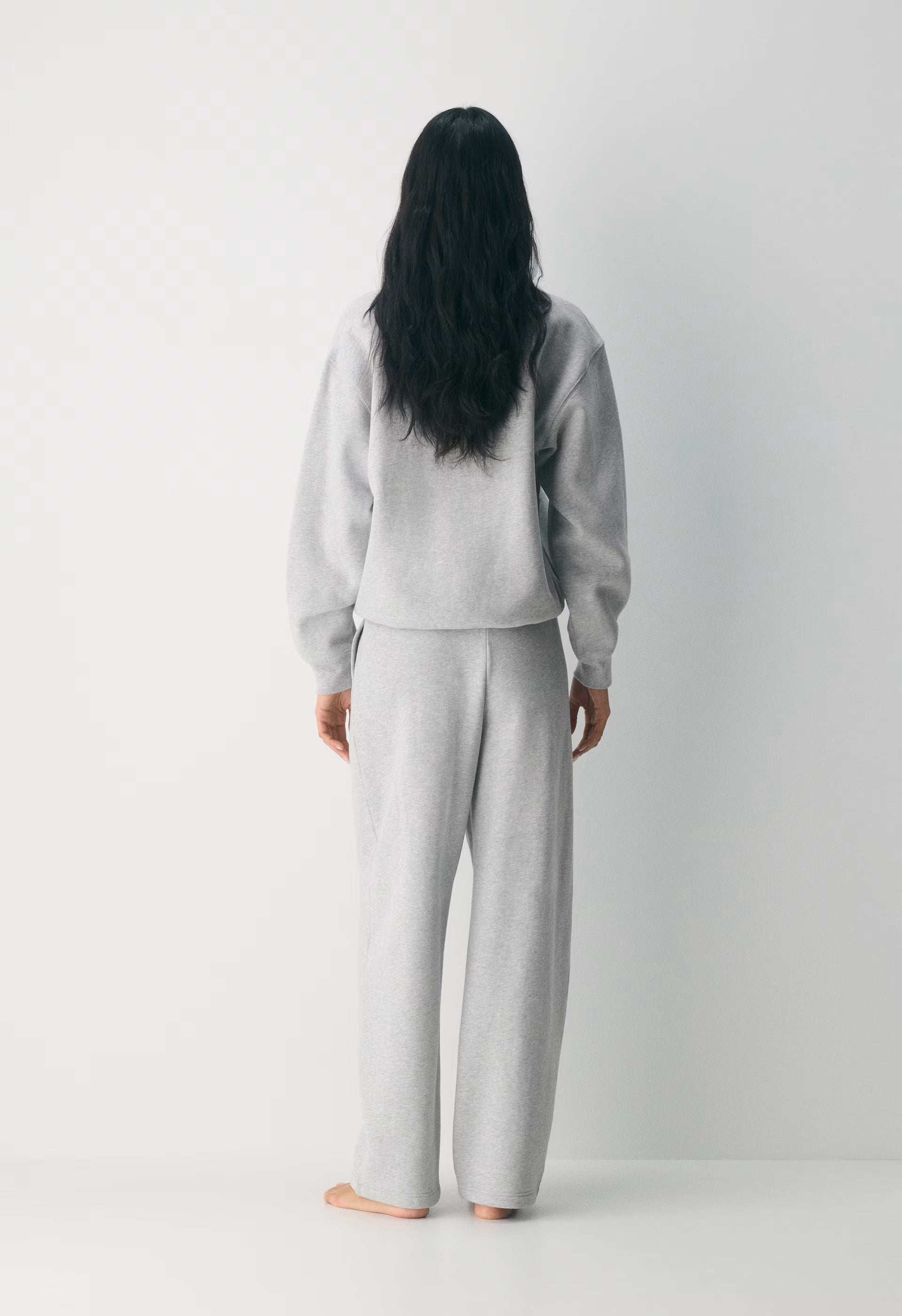 Cozy Sweatfleece Boyfriend Barrel Sweatpant - HEATHER CHROME