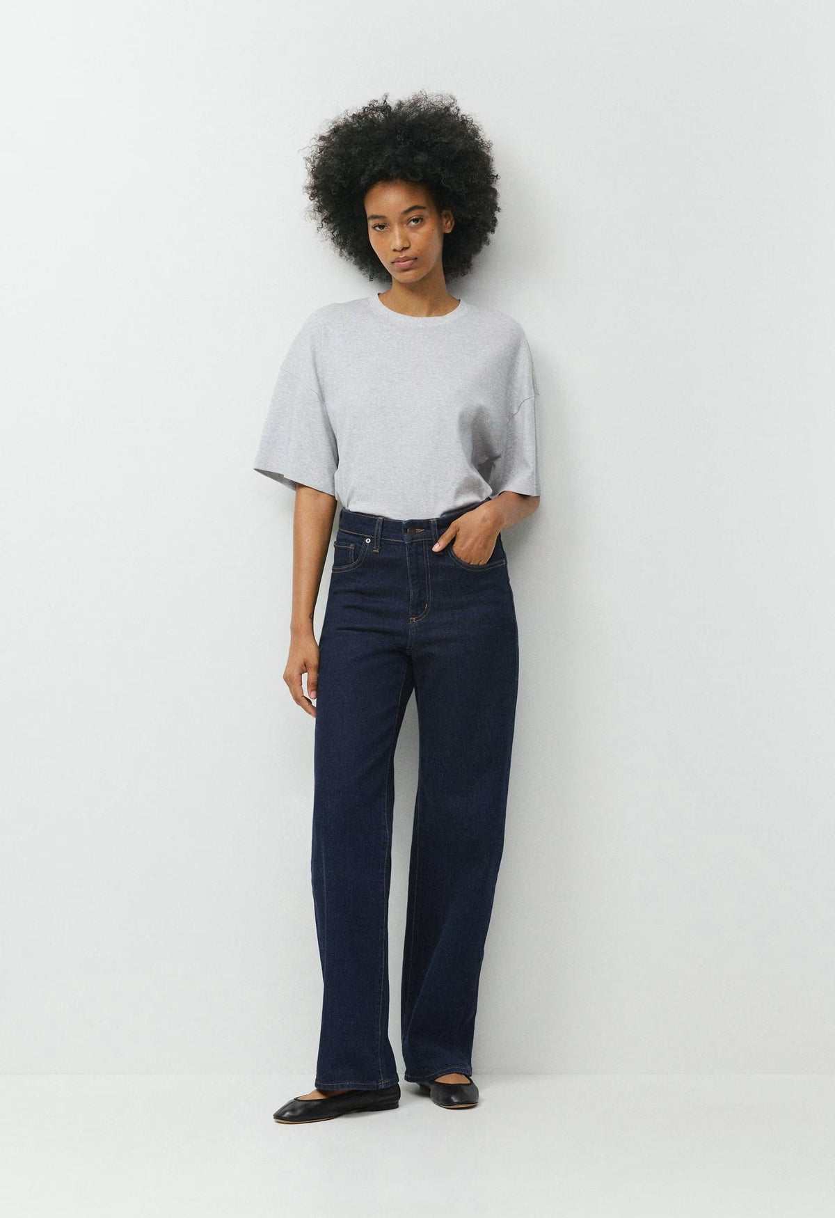 Denim Forum Remy Hi-Rise Wide Jean - NO-STRESS DARK BLUE