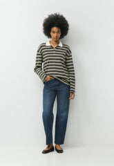 Denim Forum The '90s Marlo Hi-Rise Baggy Jean - BE ABOUT DARK BLEU