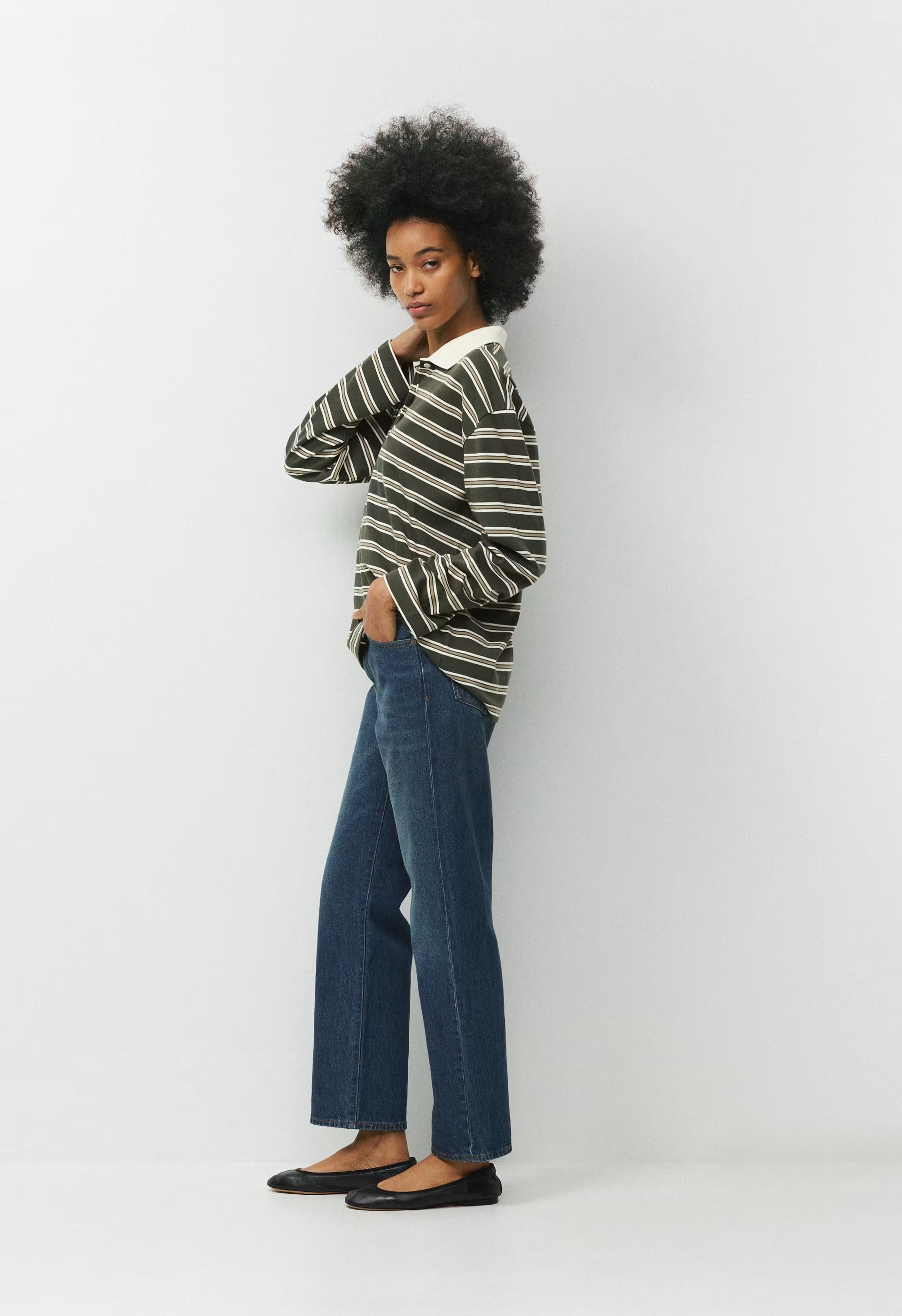 Denim Forum The '90s Marlo Hi-Rise Baggy Jean - BE ABOUT DARK BLEU