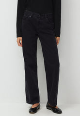 Denim Forum The Farrah Lo-Rise Wide Jean - BLACK EYELINER