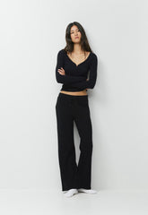 HomeStretch™ Rib Kickback Pant - BLACK