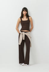 HomeStretch™ Rib Kickback Pant - RICH MOCHA BROWN