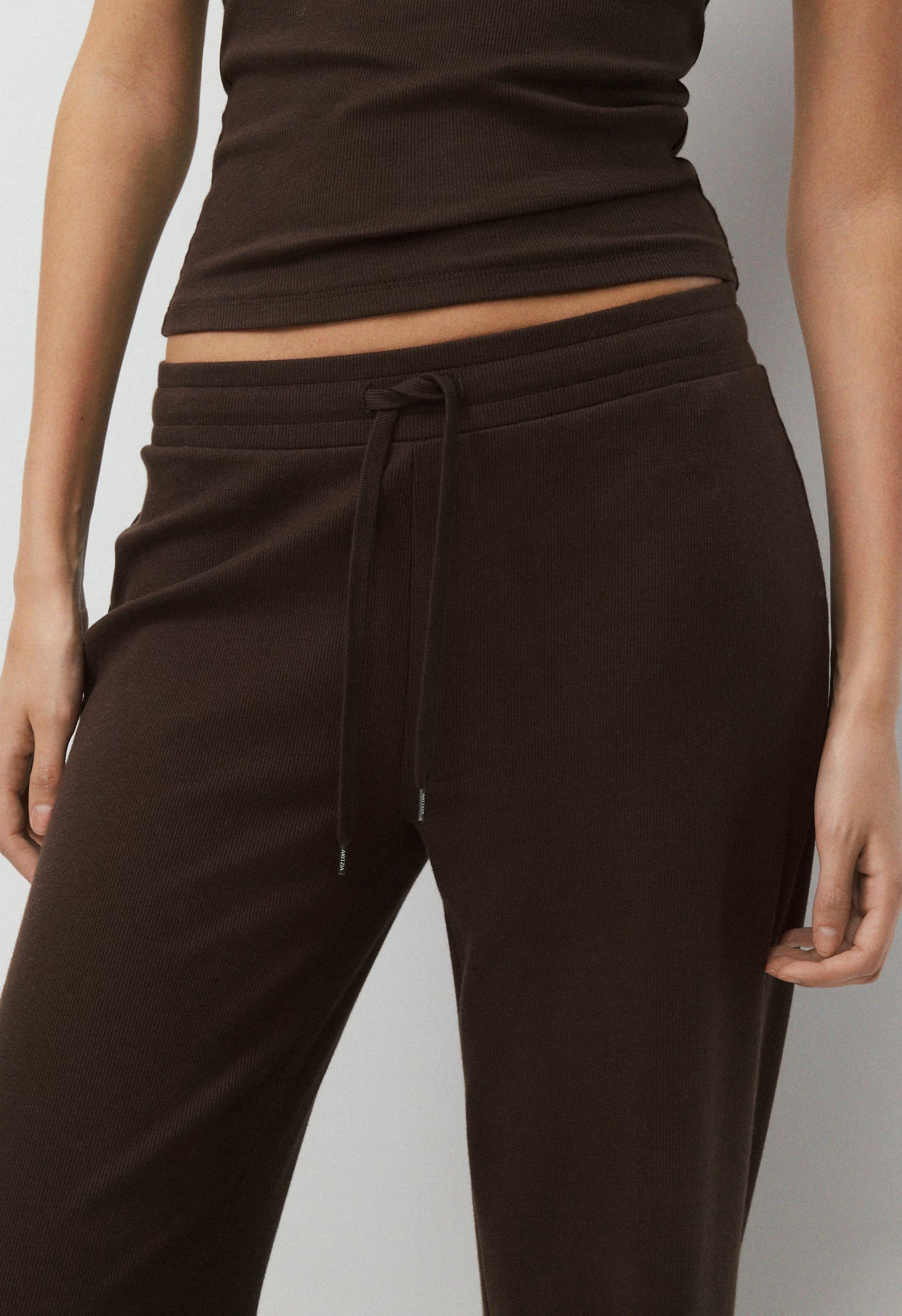 HomeStretch™ Rib Kickback Pant - RICH MOCHA BROWN