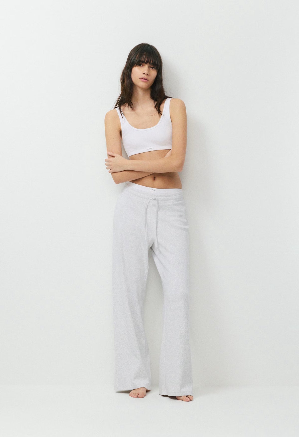 HomeStretch™ Rib Kickback Pant - HEATHER CLOUD WHITE