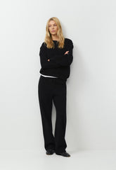 Cozy Sweatfleece Perfect Banded Sweatpant - BLACK