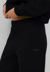 Cozy Sweatfleece Perfect Banded Sweatpant - BLACK