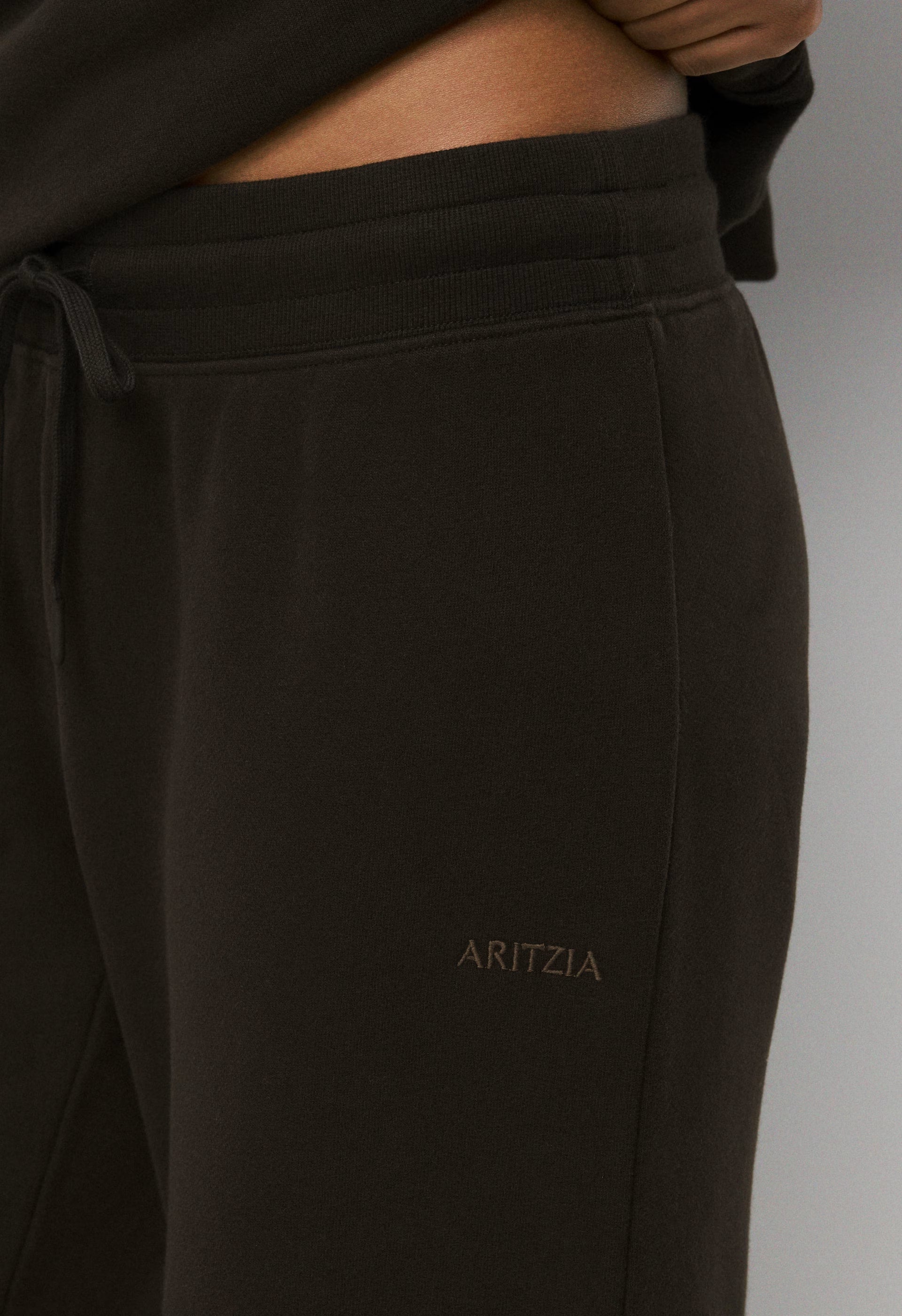 Cozy Sweatfleece Perfect Banded Sweatpant - CACAO NIB BROWN