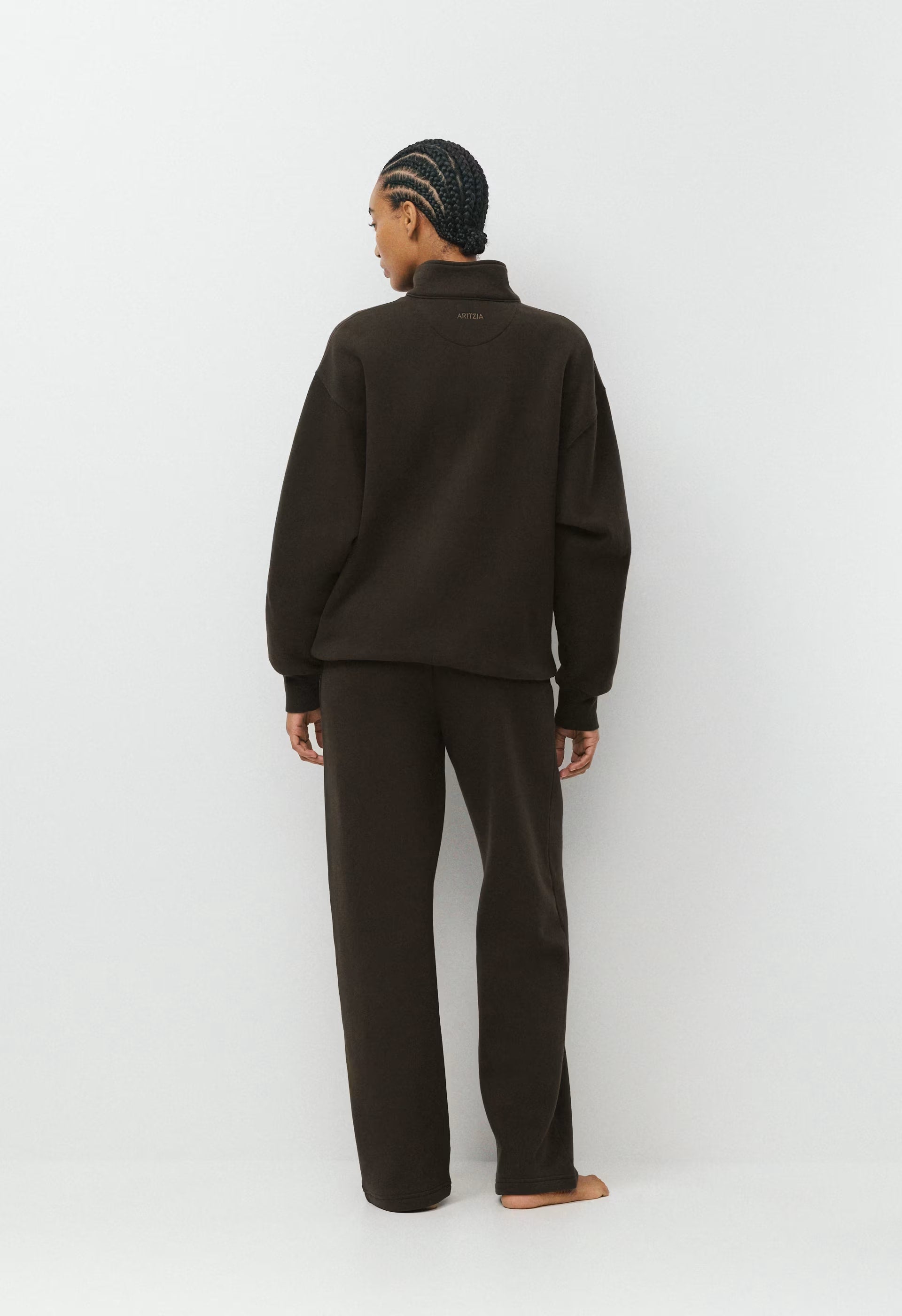 Cozy Sweatfleece Perfect Banded Sweatpant - CACAO NIB BROWN