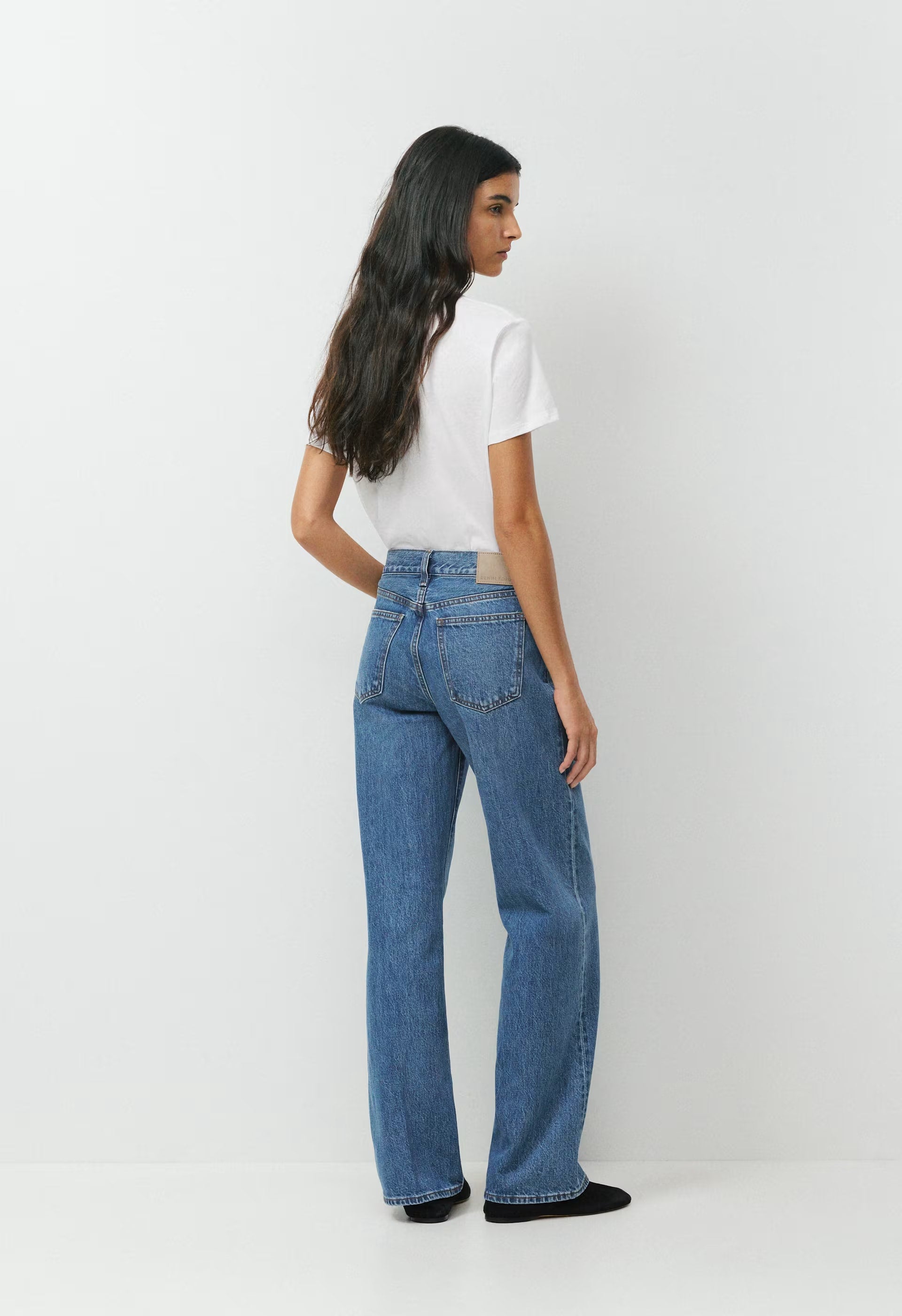Denim Forum The Farrah Lo-Rise Wide Jean - 5 YRS KISS N TELL BLEU