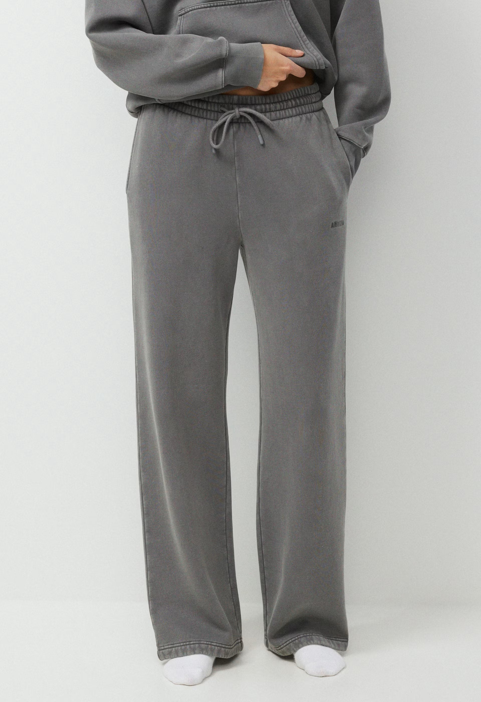 Cozy Sweatfleece Boyfriend Wide Sweatpant - LIVED-IN DARK GREY