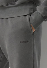 Cozy Sweatfleece Boyfriend Wide Sweatpant - LIVED-IN DARK GREY