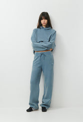 Cozy Sweatfleece Boyfriend Wide Sweatpant - LIVED-IN BLUE MIRAGE