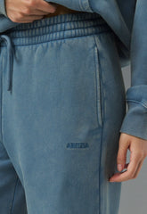 Cozy Sweatfleece Boyfriend Wide Sweatpant - LIVED-IN BLUE MIRAGE