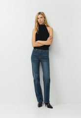 Denim Forum The ‘90s Snatched Hi-Rise Straight Jean - BE ABOUT DARK BLEU