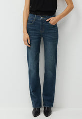 Denim Forum The ‘90s Snatched Hi-Rise Straight Jean - BE ABOUT DARK BLEU