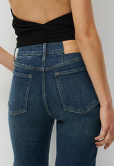 Denim Forum The ‘90s Snatched Hi-Rise Straight Jean - BE ABOUT DARK BLEU