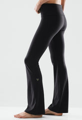 BUTTER Foldover Flare 32 Legging - BLACK
