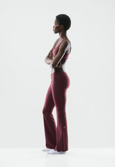 BUTTER Foldover Flare 32 Legging - GALA PLUM