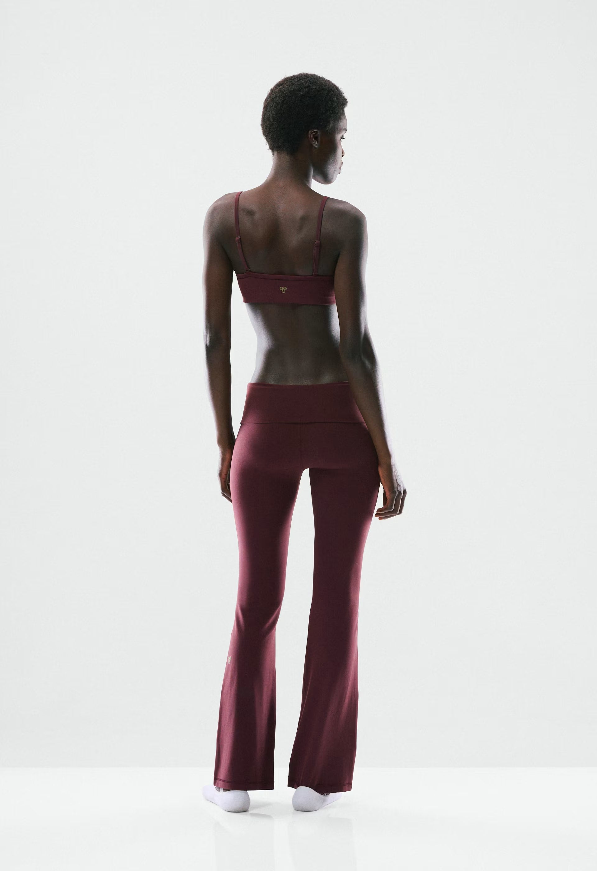 BUTTER Foldover Flare 32 Legging - GALA PLUM