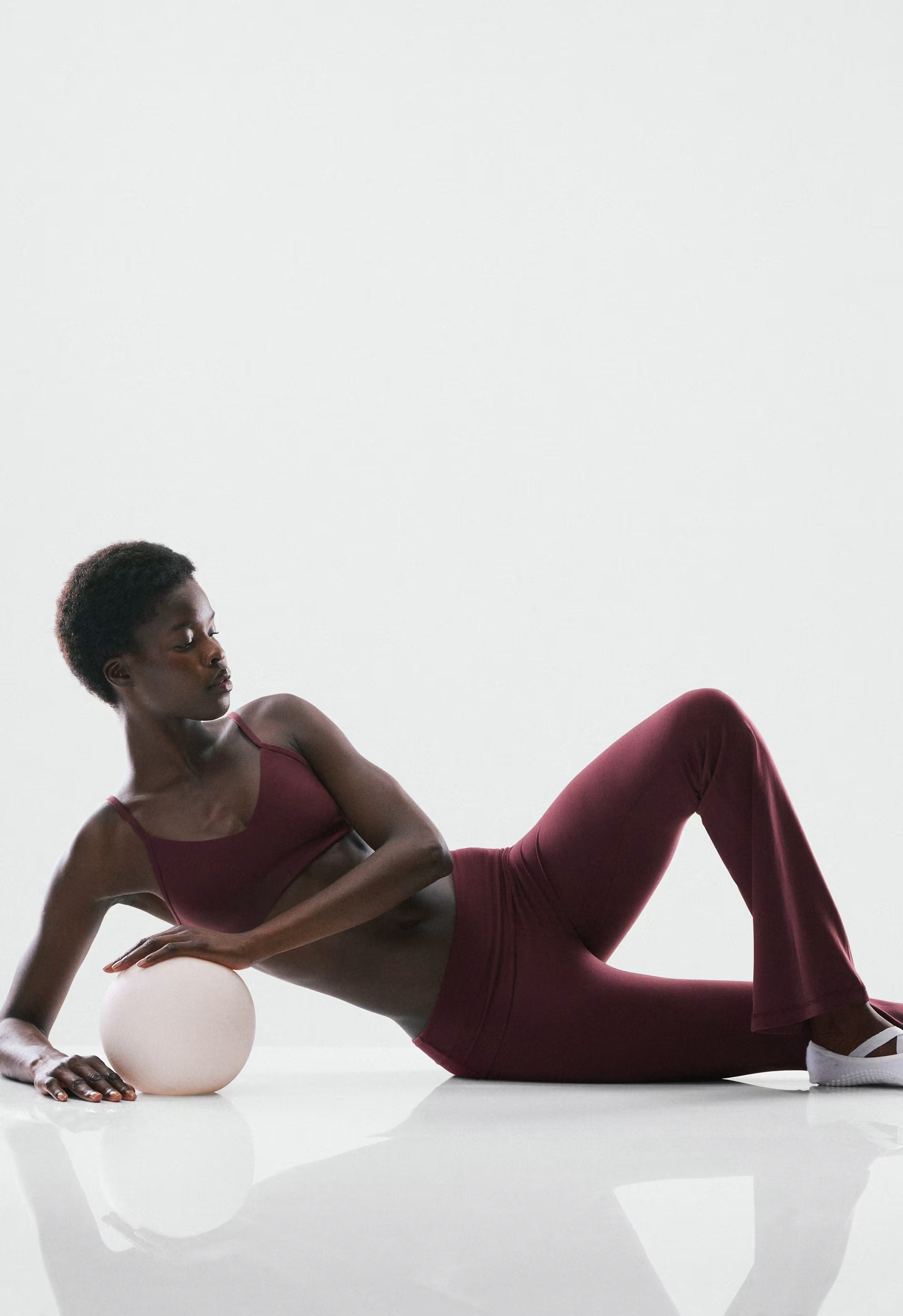BUTTER Foldover Flare 32 Legging - GALA PLUM