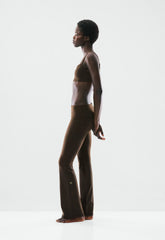 BUTTER Foldover Flare 32 Legging - CACAO NIB BROWN
