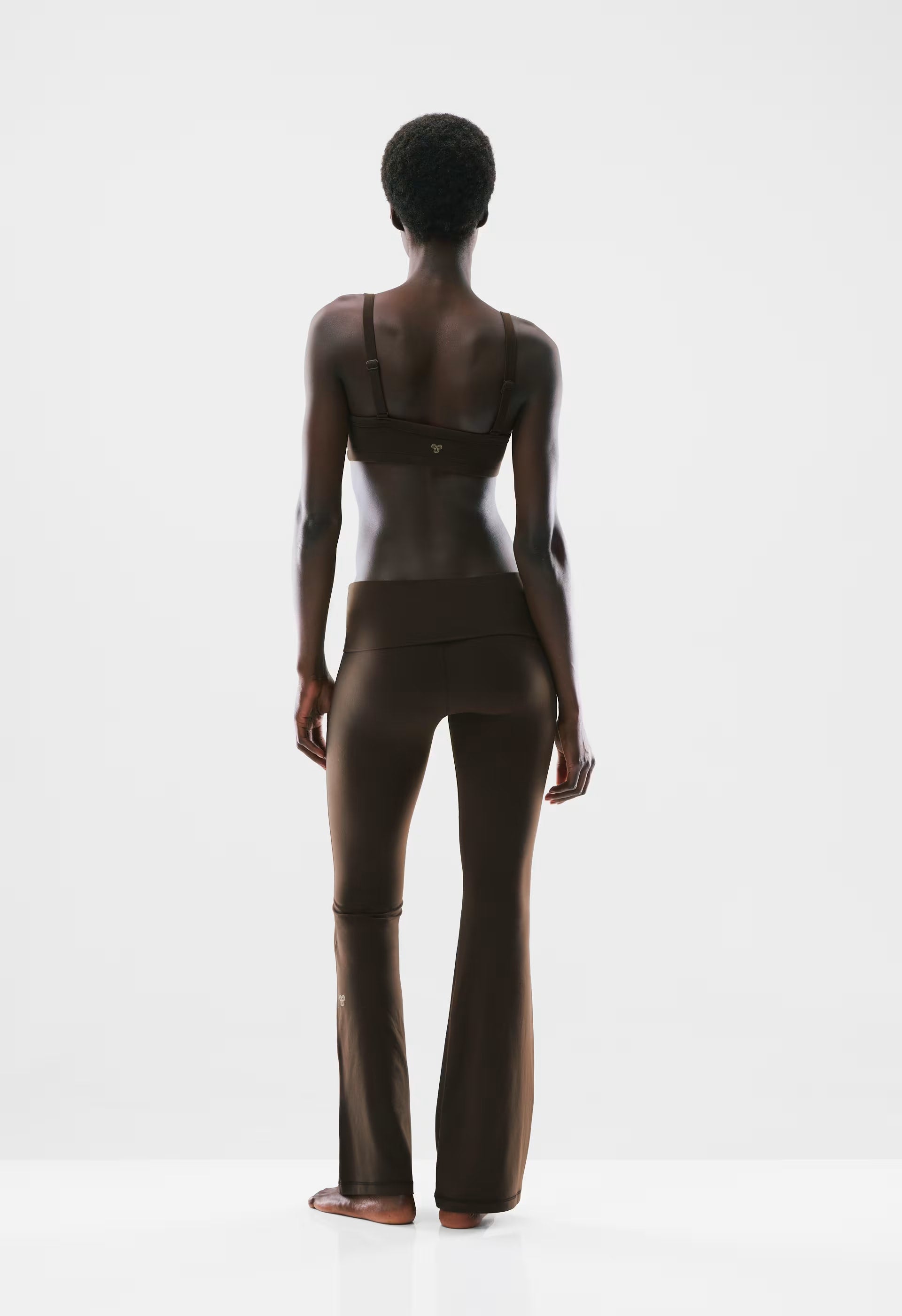 BUTTER Foldover Flare 32 Legging - CACAO NIB BROWN
