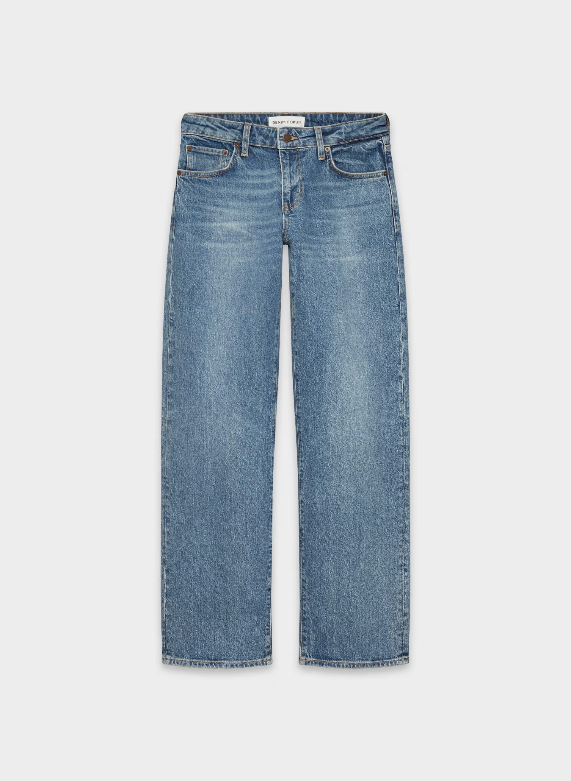Denim Forum Salma Super Lo-Rise Straight Jean - VINTAGE MEDIUM BLUE