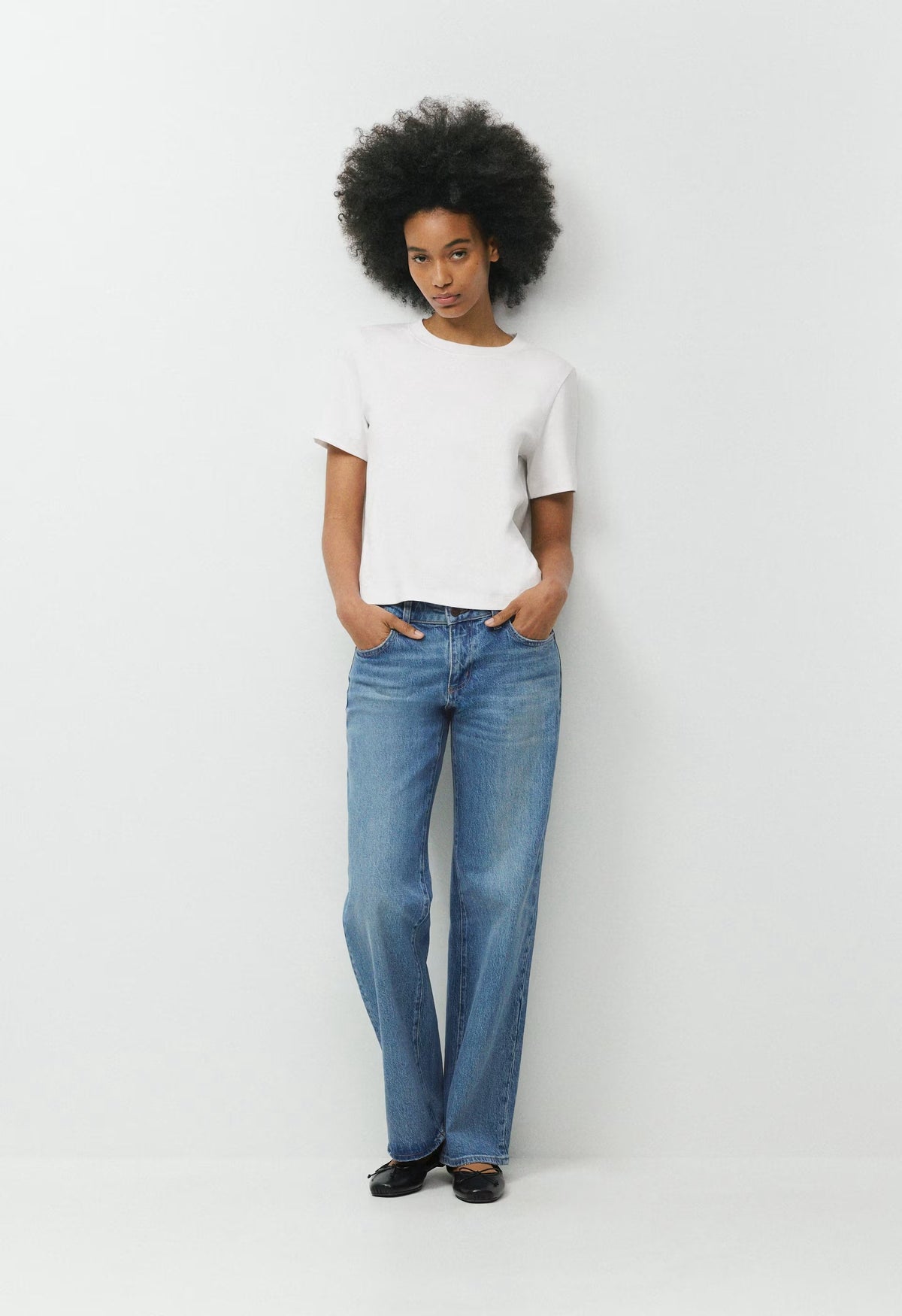 Denim Forum Salma Super Lo-Rise Straight Jean - VINTAGE MEDIUM BLUE