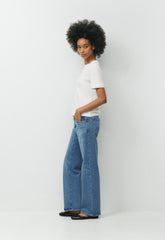 Denim Forum Salma Super Lo-Rise Straight Jean - VINTAGE MEDIUM BLUE