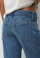 Denim Forum Salma Super Lo-Rise Straight Jean - VINTAGE MEDIUM BLUE