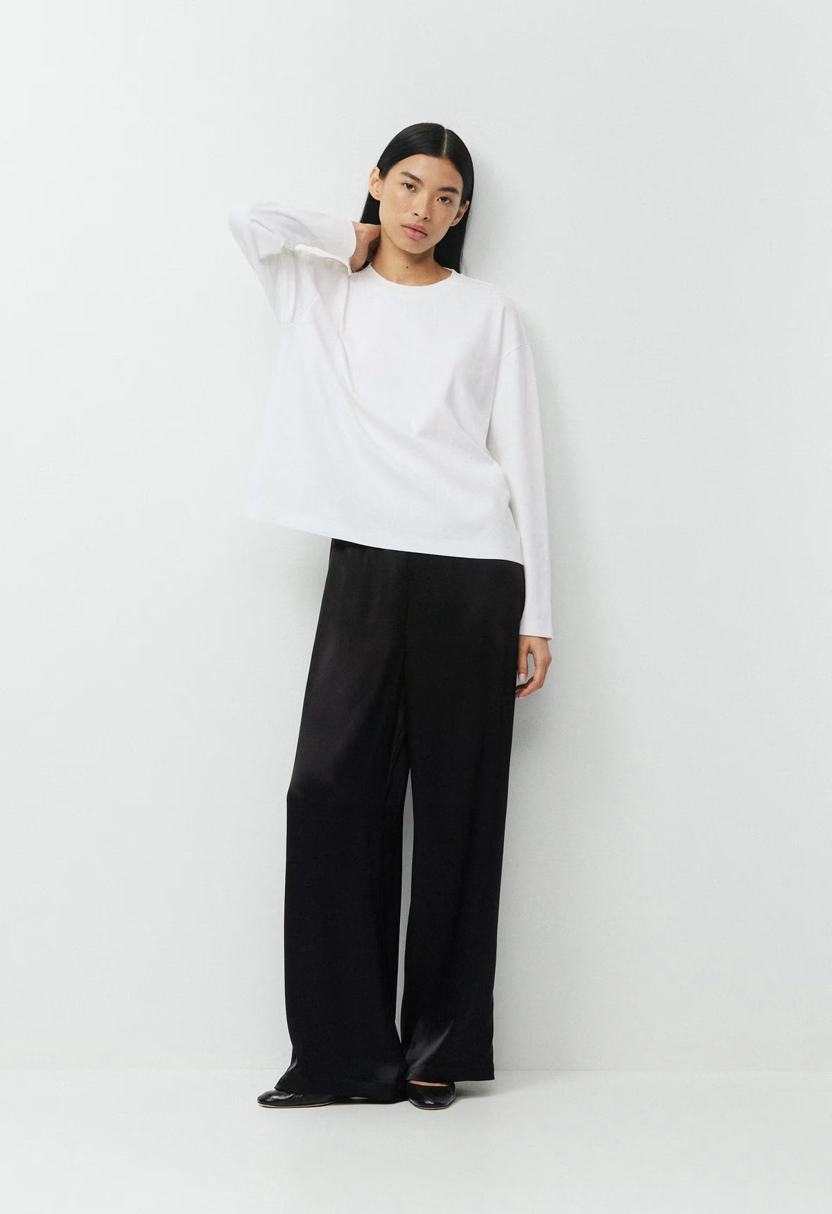 Archer Satin Pant - BLACK