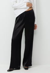 Archer Satin Pant - BLACK