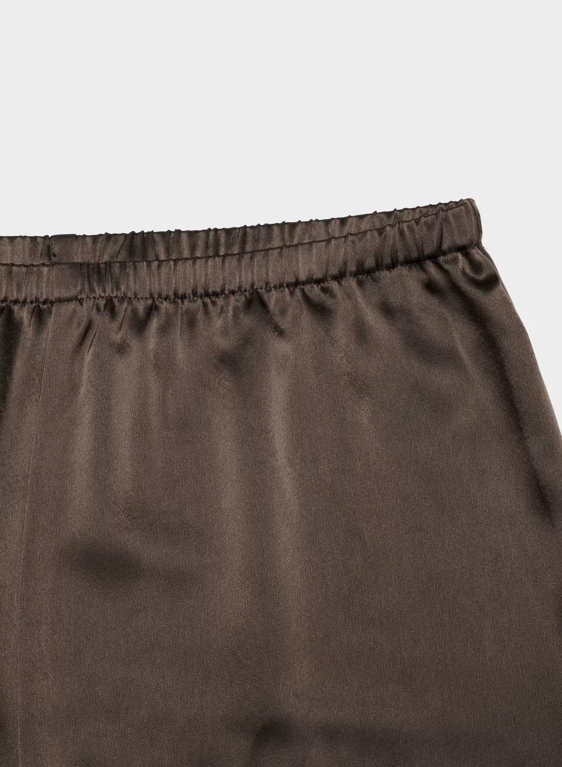 Archer Satin Pant - RICH MOCHA BROWN