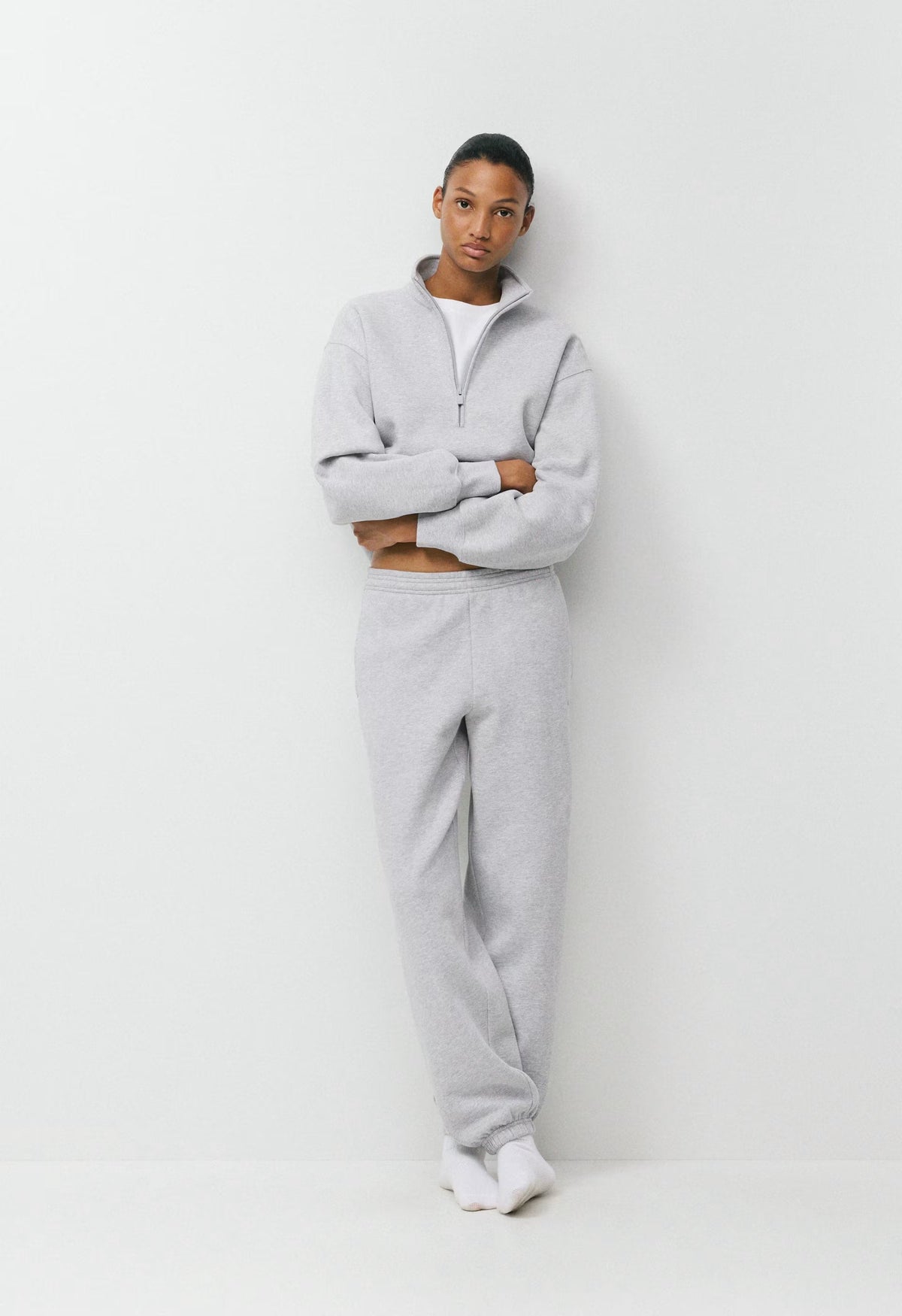 Cozy Sweatfleece Boyfriend Jogger - HEATHER CHROME