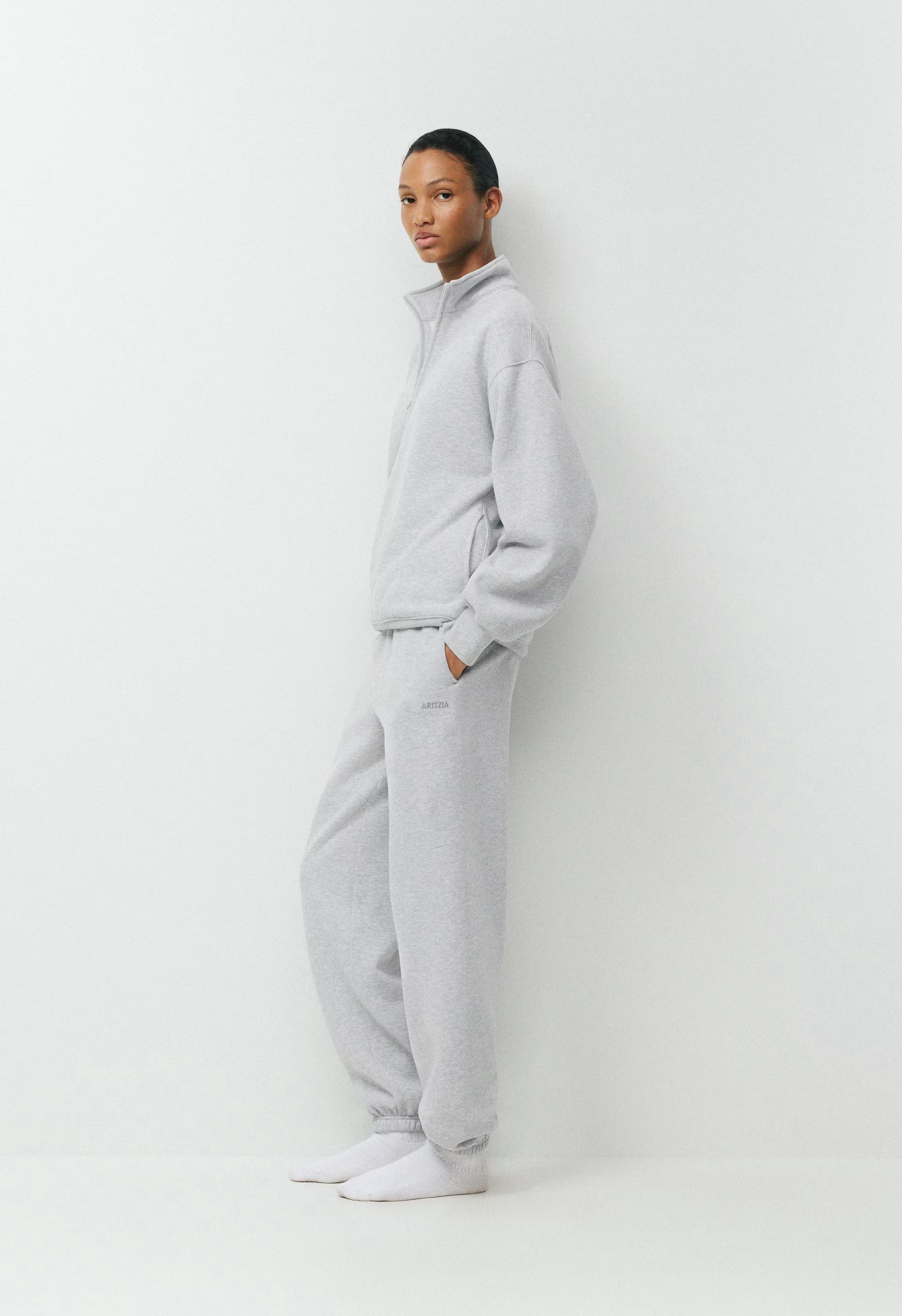 Cozy Sweatfleece Boyfriend Jogger - HEATHER CHROME