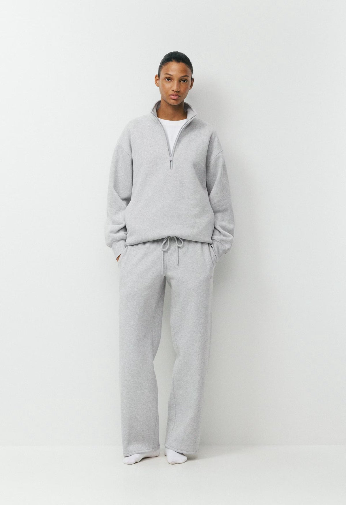 Cozy Sweatfleece Mega Flutter™ Straight Pant - HEATHER CHROME