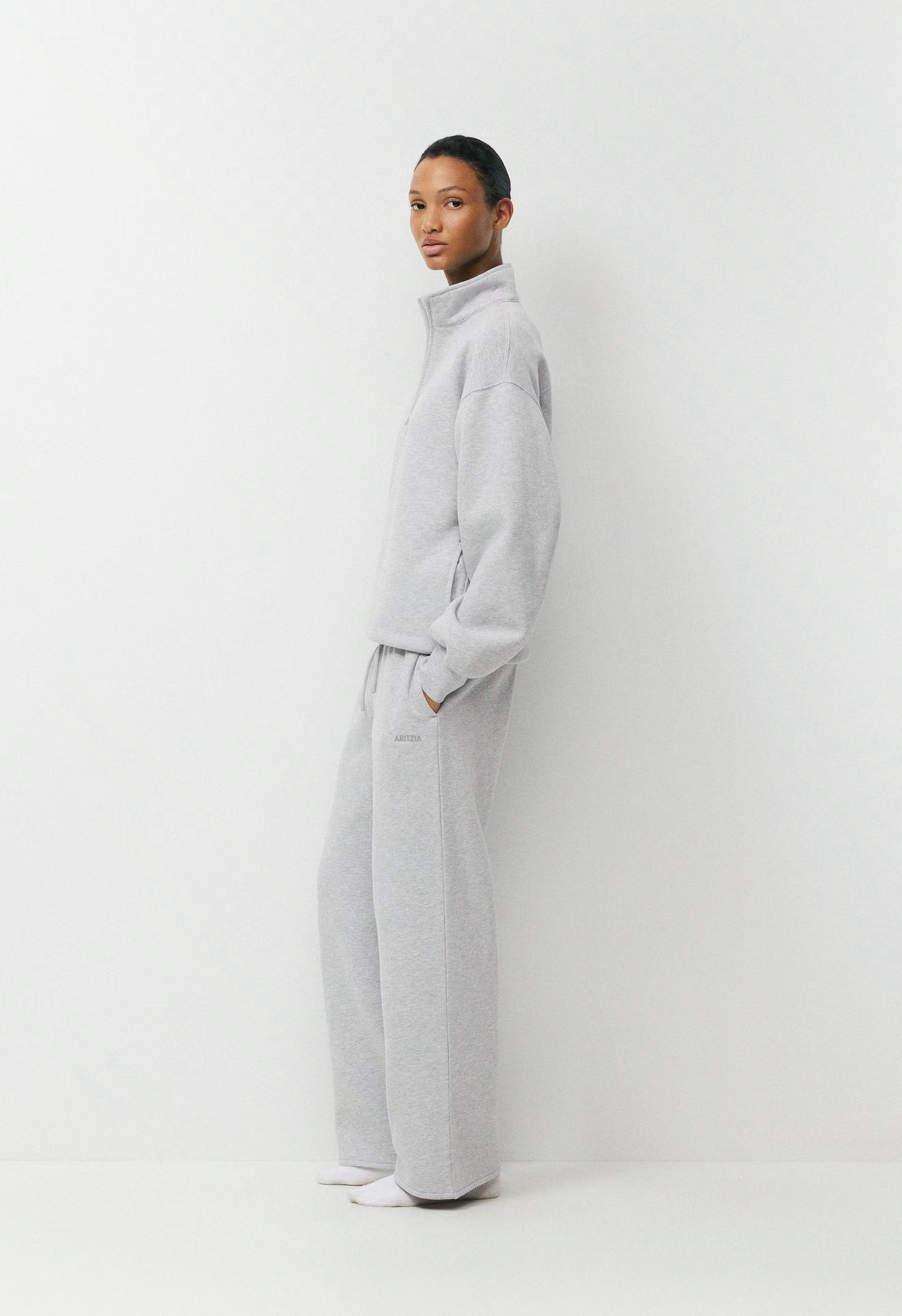 Cozy Sweatfleece Mega Flutter™ Straight Pant - HEATHER CHROME
