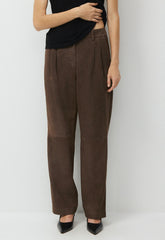 Vivian Pant - Suede - DARK CHOCOLATE
