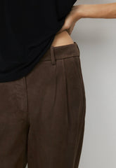 Vivian Pant - Suede - DARK CHOCOLATE