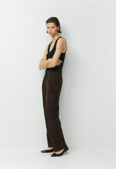 Vivian Pant - Suede - CACAO NIB BROWN