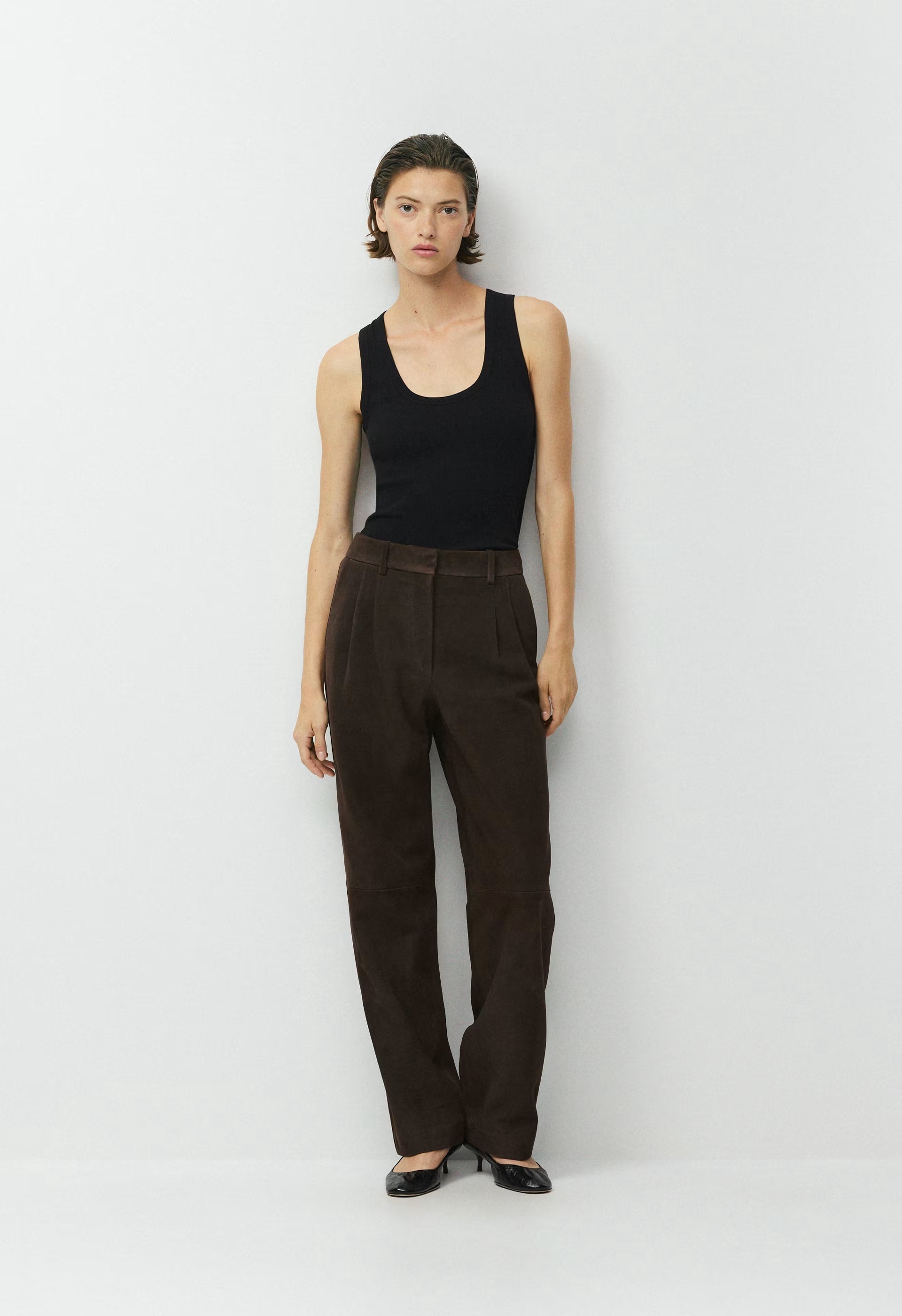 Vivian Pant - Suede - CACAO NIB BROWN