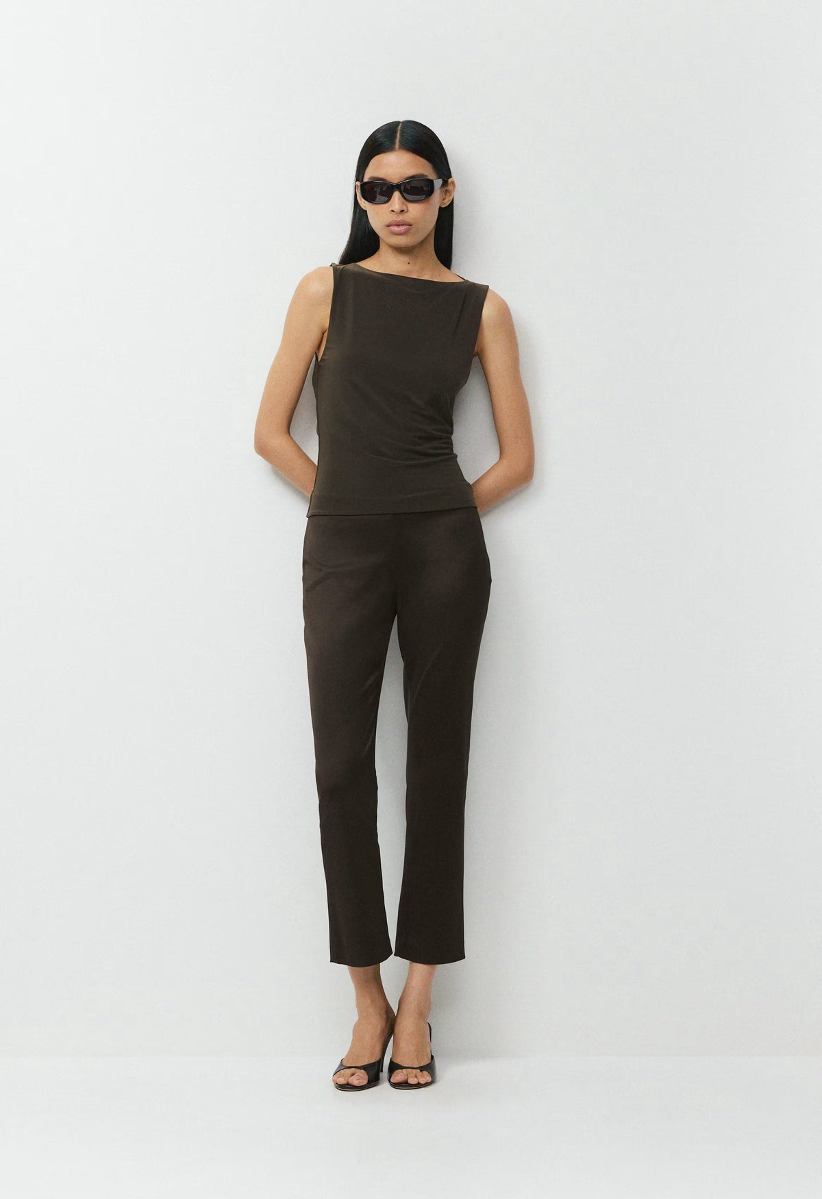 Applause Satin Pant - CACAO NIB BROWN